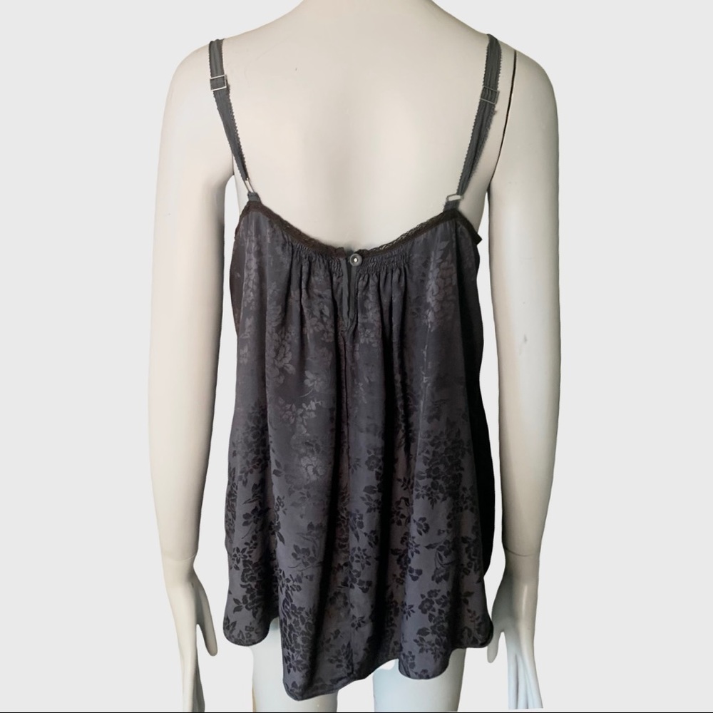REBECCA TAYLOR 100% Silk Jacquard Blue Loose Fit Tank Size 8 - Picture 8 of 16
